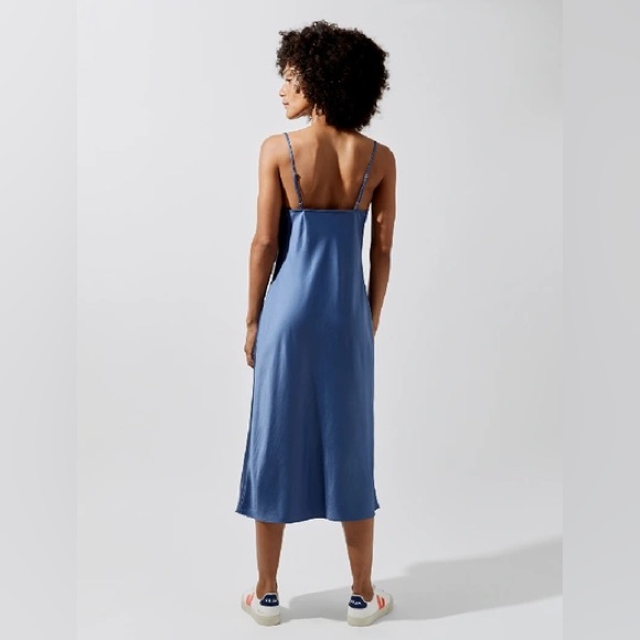 Carbon38 Blue Silky Bias Cut Slip Dress in Iris - Picture 2 of 8